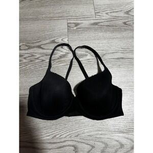 Victoria's Secret Black Lined‎ Demi Bra Everyday Comfort Underwire Women's  32DD